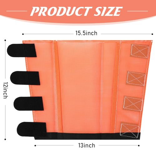 Image of Set of 8 Mesh Fly Boots for Horse Breathable Mesh Horse Boots Protective Loose Wraps Adjustable for Preventing Legs Reduces Flies and Mosquitoes Bites(Orange, Pink,Yearling)