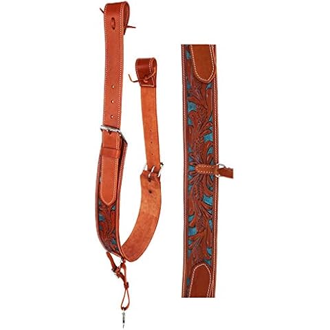 Challenger Tack Horse Western Floral Tooled Leather Rear Flank Saddle Cinch w/Billets 9778 Cover