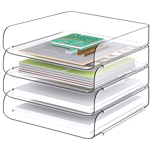 Tomorotec büro zubehör, 4 Stück, papierablage, briefablage a4, transparent, PET, stapelbar, dokumenten-0rganizer,ablage Schreibtisch,Schreibtisch Tomorotec büro zubehör, 4 Stück, papierablage, briefablage a4, transparent, PET, stapelbar, dokumenten-0rganizer,ablage Schreibtisch,Schreibtisch
