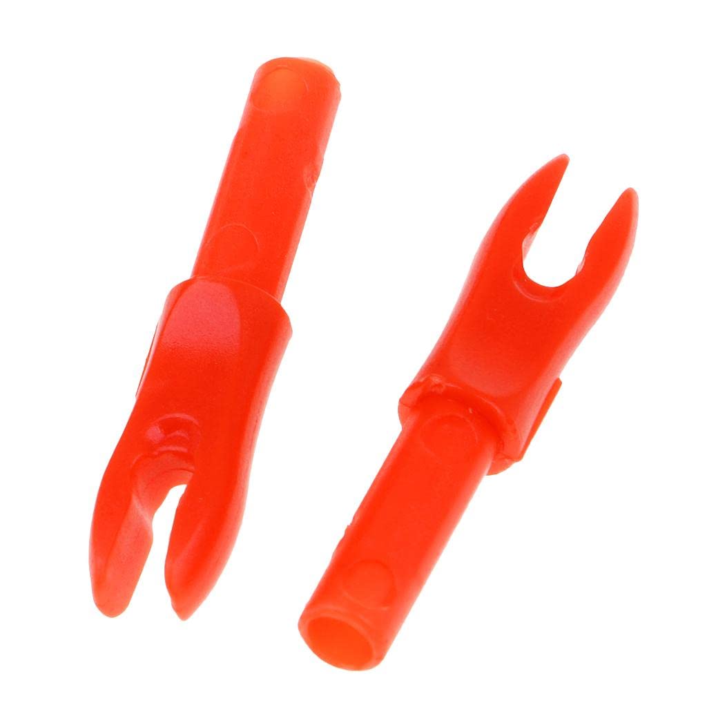 UJEAVETTE 12 Pieces Plastic Archery Precision Nocks for ID 4.2mm Arrow Shaft Orange
