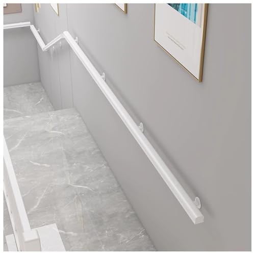 Rampe d'escalier intérieure extérieure avec support mural blanc