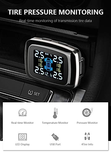 Sistema de monitoramento de pressão de pneu Jansite TPMS Cigarro de alimentação com porta de carrega