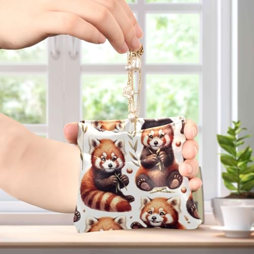 Cute Red Panda Coin Purse Leather Pouch Change Purse, Squeeze Coin Pouch for Cards, Keys & Lipsticks, Unisex4
