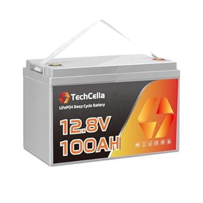 TechCella 12V 100Ah Lithium Battery Group 31, 100A BMS, Low Temp Cut Off, Deep Cycle, 12V 100Ah LiFePO4 Battery for Trolling Motor, Camping, RV, Solar, Off Grid, Boat