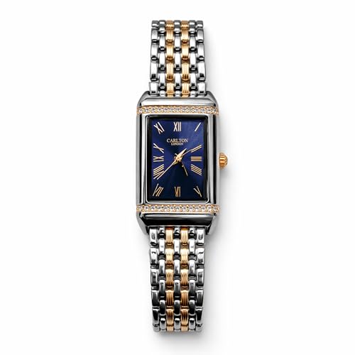 Image of Carlton London Women Amara Analog Watch, Rectangle Dial, Stainless Steel Strap, Quartz Movement, 30M Water Resistant, Casual Wear
