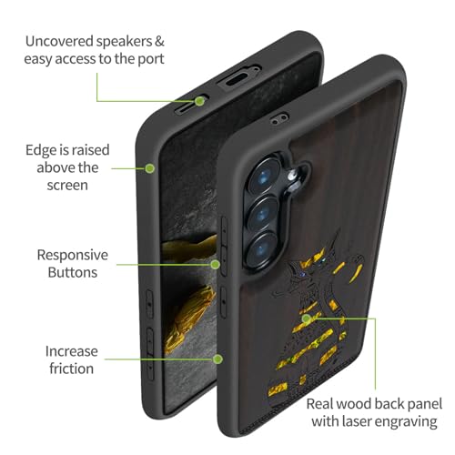 Coque Galaxy S24 Plus antichoc bois gravé anti-rayures - 6