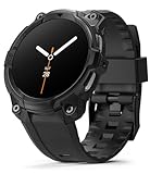 Ringke Rugged Gear for Samsung Galaxy Watch 8 Case with Band (44mm), Smudge-Free Flexible Bumper Protective Cover with Strap - All Black