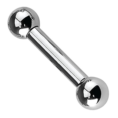 BodyJ4You Straight Barbell Stainless Steel 8G BR 16mm Nipple Ear Lobe Genital Body Piercing Jewelry