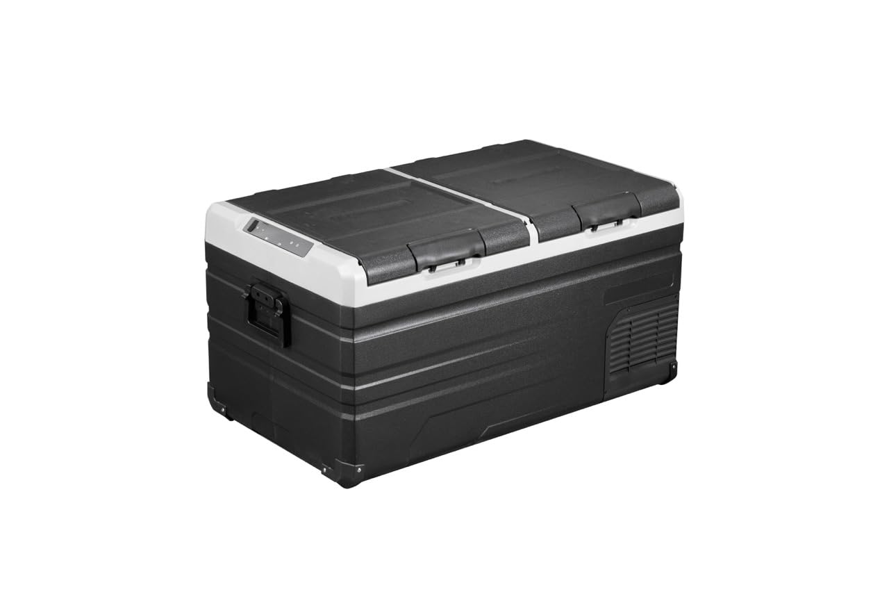 Steamy-E Single Zone 95, Nevera de compresor portátil eléctrica, 90 Litros, Negro, 12V / 230V, para Congelar y Enfriar de -20°C a +20°C, ideal para Camping