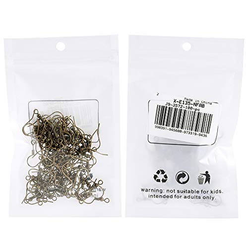 Pandahall 100Pcs 18Mm Iron Earring Hooks Antique Bronze Plated Ball Coil Ear Wires Finding For Earring Jewelry Making #TOP6