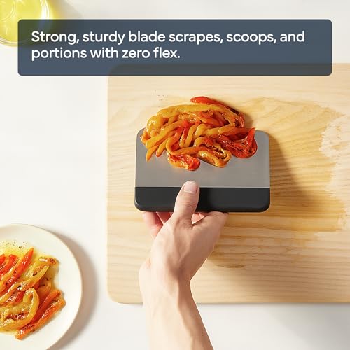 Misen Stainless Steel Bench Scraper - Versatile Food Scraper with Walnut Handle - Ideal for Kitchen, Pastry & Dough - Durable Cutting Board Scraper Tool - Effortless Transfer into Pots & Pans - Black - Image 5