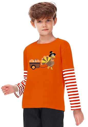 Image of Remimi Unisex Kids Christmas Long Sleeve Shirt Xmas Print Stripe Shirts 2-12 Years