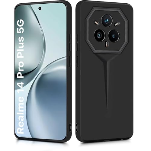 Image of WOW IMAGINE Slim Back Cover for Realme 14 Pro Plus 5G | Blade Series Ultra Thin Case with Lightweight Design | Camera Protection | Soft Matte Silicone Flexible Mobile Case - Black