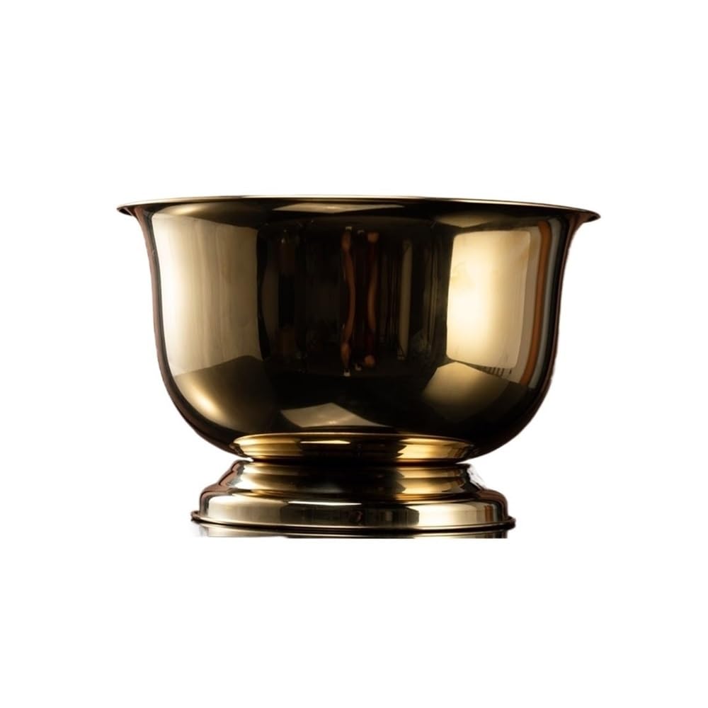 Cubitera grande de acero inoxidable para champán, cuenco de vino de metal con base, ideal para el hogar, bar, restaurante, mantiene el champán, el vino, la cerveza fría para fiestas (dorado)