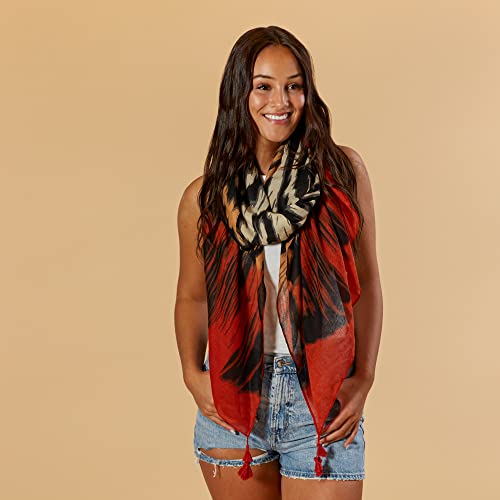Hadley Wren Women's Spring Abstract Floral Lightweight Fashion Scarf with Tassels3