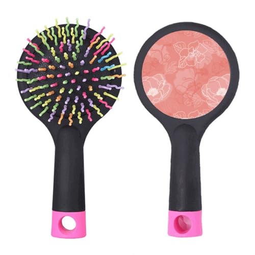 Brosse à cheveux démêlante Flower Line avec coussin et motif pivoine