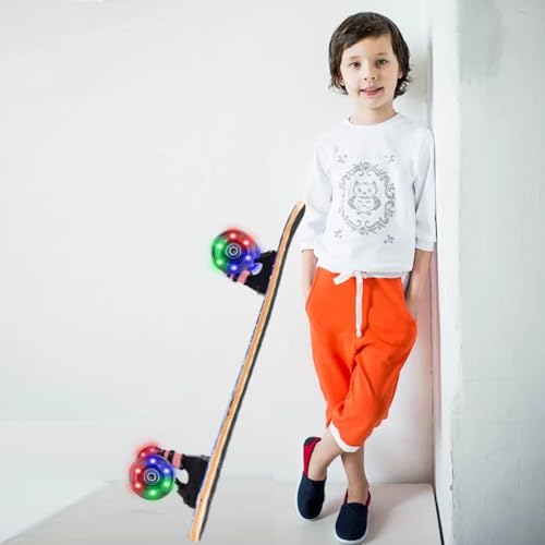 GIEEU Rodas de skate com rolamentos 60 mm Longboard Wheels Street Wheels Light Up Wheels 80A (transp