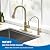 WEWE Drinking Water Faucet for Kitchen Sink, Gold Kitchen Water Filter Faucet Stainless Steel for Reverse Osmosis or Water Filtration System Beverage Non-Air Gap RO Faucet Gold Finish