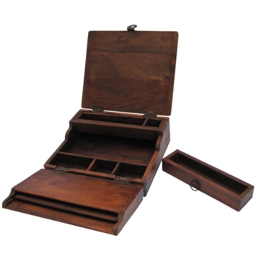 Treasure Gurus Antique Style Wood Folding Travel Writing Lap Desk #TOP1