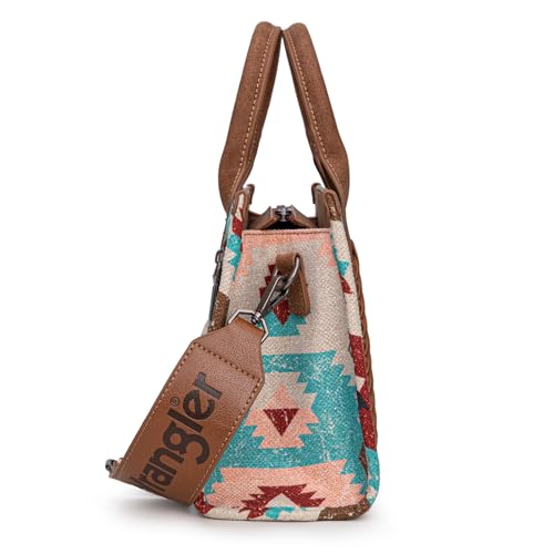 Image of Wrangler Purse Western Aztec Tote Bag Women Top Handle Handbags with Detachable Strap | Western