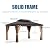 Hardtop Gazebo Permanent Metal Roof, Heavy Duty Outdoor Gazebo with Mosquito Netting & Privacy Curtains for Backyard Patio Deck (Brown, 10 * 12 FT)