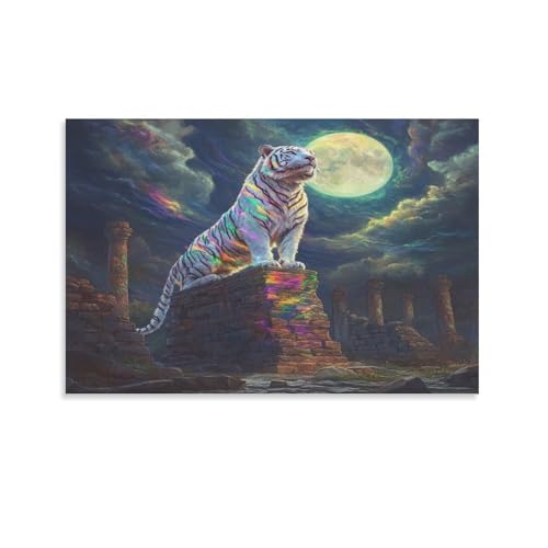FPAKAKIIE Tiger Stampe Su Tela Di Stampe Da Parete Decorazioni Da Parete Quadri Moderni Stampa Su Tela Pittura Poster Da Parete Di Arte Per Soggiorno Camera Da Letto Corridoio Bar 08x12inch(20x30cm)