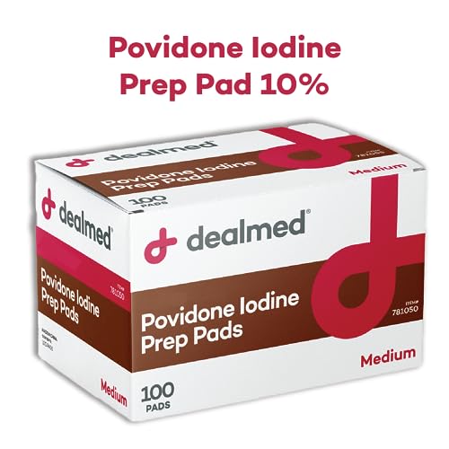 Dealmed Povidone – 10% de preparação de iodo – pacotes individualmente selados perfeitos para cuidad