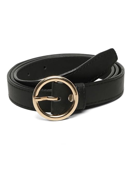 Women’s Faux Leather Belt with Elegant Single Ring Buckle in Classic Black Stylish, Sleek & Modern Waist Belt for Girls and Women, Perfect for Jeans,Dresses-image-27