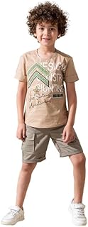 LarkArt 8843 2-Piece Set Cotton Poplin Shirt & Gabardine Shorts For Boys