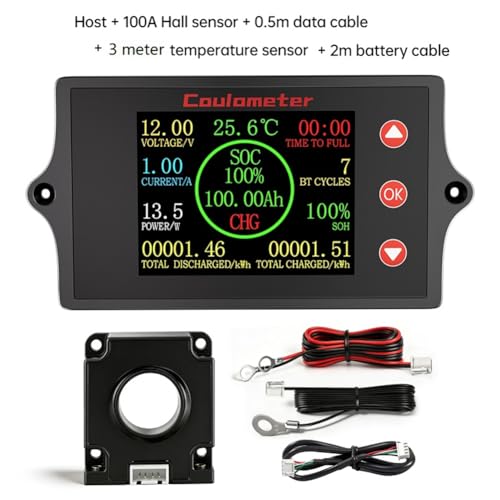 Monitor de voltaje y corriente PZEM-049 probador de carga de bateria digital 8-100V Hall 100A 7