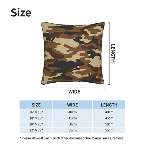 Fiokroo Military Camouflage Throw Pillow Covers Set Of 2 Pillow Cushion Cases Army Style Camo Square Pillowcases For Sofa Bedroom Living Room Car, 18 X 18 Inch #TOP1