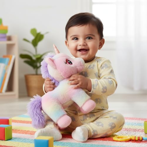 Image of Unicorn Soft Toy - Big Size Rainbow Unicorn Plush Toy, Ultra Soft Fabric | Cute Toys for Girls for Kids 1+ Years
