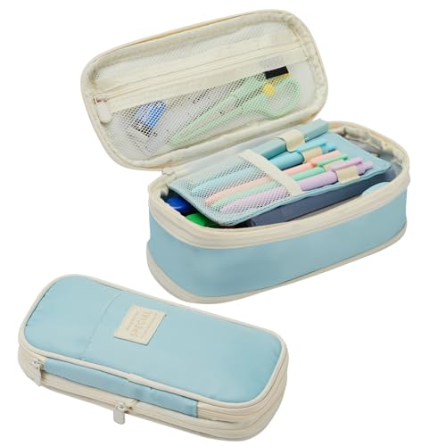 Sonuimy Astuccio portamatite di grande capacità, grazioso astuccio estetico con cerniera, astuccio portatile per cancelleria da ufficio, organizer da scrivania per università, adulti, donne, uomini, Sonuimy Astuccio portamatite di grande capacità, grazioso astuccio estetico con cerniera, astuccio portatile per cancelleria da ufficio, organizer da scrivania per università, adulti, donne, uomini,