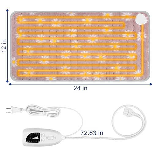 Image of Electric Heating pad for Back Neck Shoulder Knee Arms Legs | Heat Pads with 6 Heat Settings & Auto Shut Off &Dry /Moist for Birthday Mother Father Girl Men Women, LittleDaisy