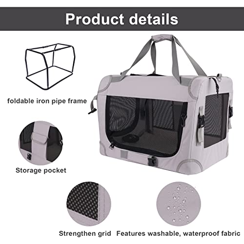 Hepeeng Portable Collapsible Pet Crate Travel Dog Crate Cage Kennel With Soft Warm Blanket For Cats & Small/Medium Dogs Indoor And Outdoor #TOP4