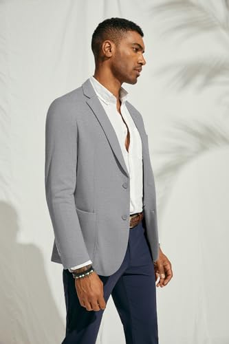 Image of PJ PAUL JONES Men's Casual Knit Blazer Suit Jackets Two Button Lightweight Unlined Sport Coat