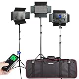 3 Pack VILTROX Bi-Color 45W/4700LM Dimmable Studio Video Light kit with 75 inch Light Stand for Portrait Wedding News Interview Photography