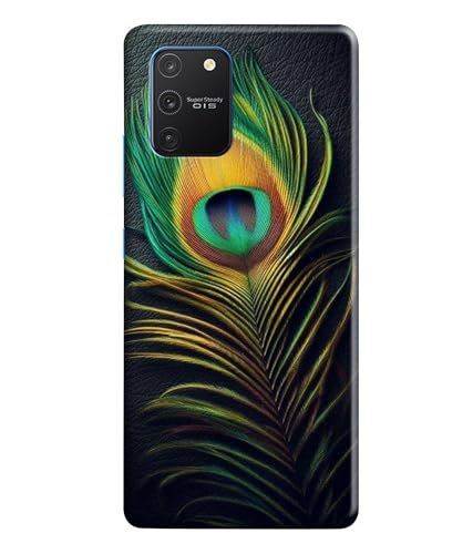Image of Peacock Feather Mor Pankh Printed Hard Back Case Cover Compatible for Samsung Galaxy S10 Lite (Multicolor) - D1671