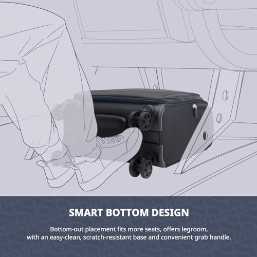 Image of Verage Underseat Carry On Luggage With Spinner Wheels, Grey, 14-Inch Compact Pro