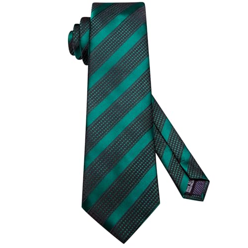 Image of Hi-Tie Silk Ties for Men Plaid Paisley Striped Necktie Pocket Square Cufflinks Set Formal Business