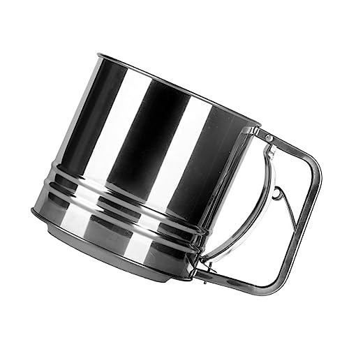 GRIRIW 1Pc Flour Sifter Semi Automatic Sifting Tool for Baking Capacity Cup for Powdered Sugar and Cocoa Easy to Use Food Grade Sifter for Home Bakers