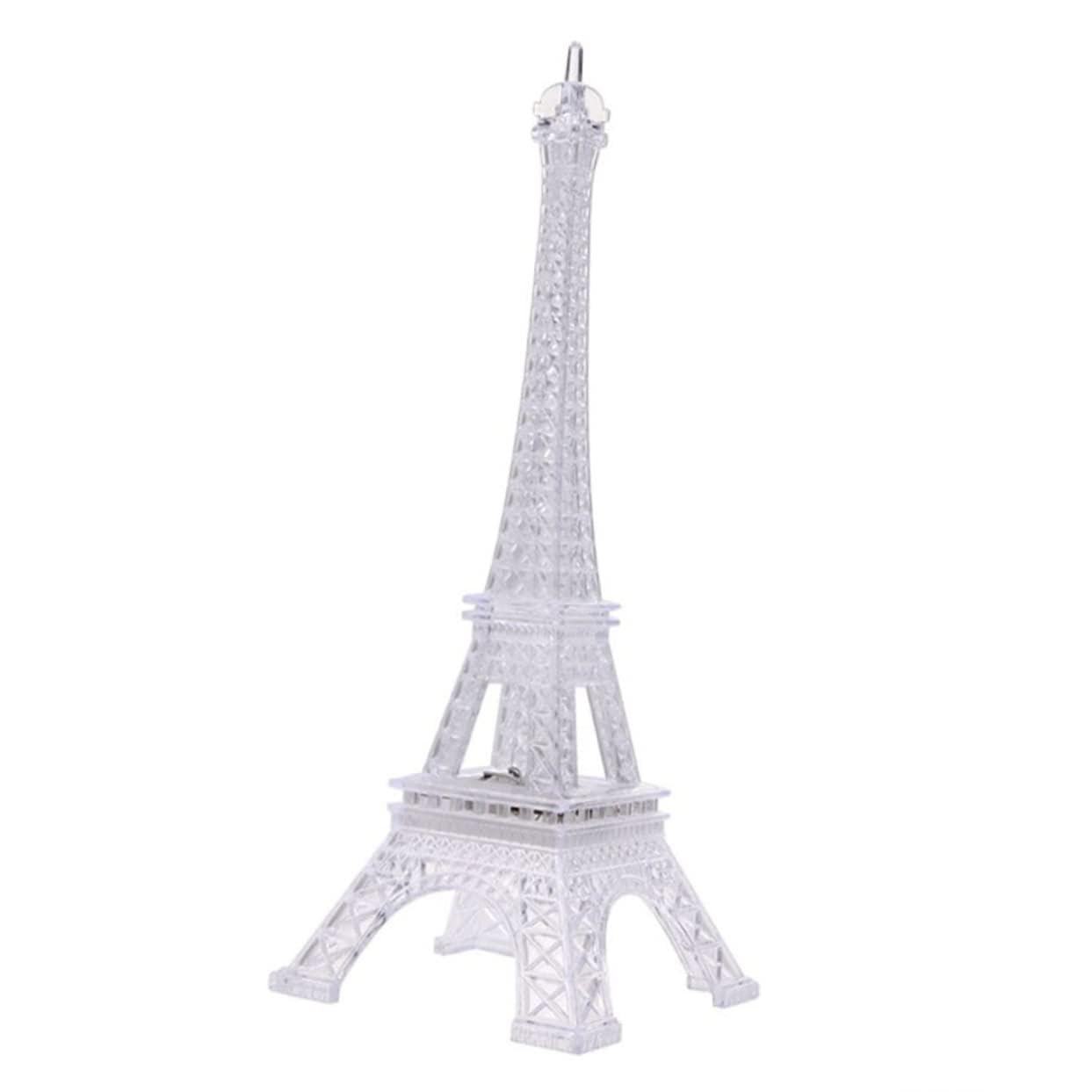 STOBOK LED Eiffel Tower Night Light Color Changing Acrylic Desk Lamp for Home Decor Night Light with Push Button Control for Adults
