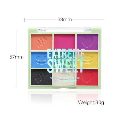 Eyeshadow Palettes, 9 Colour Matte Shimmering Eye Shadow Palette, Colorful Rainbow Eyeshadow Make-Up Palette for Women Highly Pigmented Long Lasting Eye Shadow, Gift for Women - Image 6