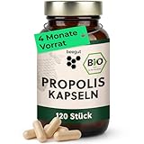 beegut BIO Propolis Kapseln, 120 Kapseln in pflanzlicher Kapselhülle mit BIO Propolis Extrakt, nachhaltige Verpackung