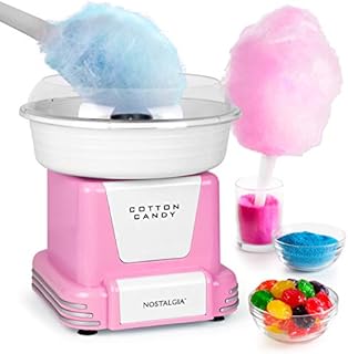 Nostalgia PCM805PNK Retro Hard Free Countertop Original Cotton Candy Maker, Includes 2 Reusable