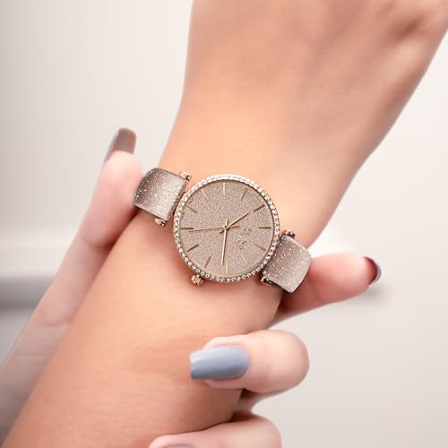 Image of BRUNO MILANO Fashion Forward Diamond Studded Bezel Watch with Added Sparkle for Women and Girls