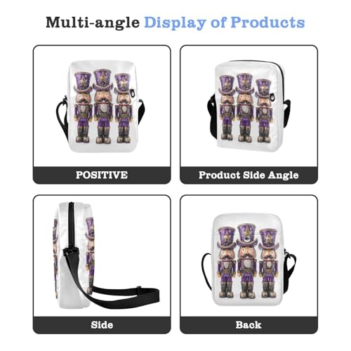 Crossbody Bag 5christmas Nutcracker Messenger Bag for Women Men Purse Shoulder Bag Satchel Bag with Adjustable Strap 214B8584