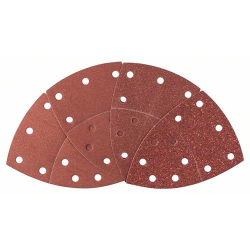 Bosch Accessories Bosch 25tlg. Schleifblatt Set (für Holz, Spachtelmasse, Farben und Lacken, Körnung 40/80/120/180, 11 Löcher, 102 x 62.93 mm, Klett, Zubehör Multischleifer)