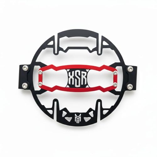 Image of Headlight Protector Grill for XSR 155, Rust-Resistant, Easy Installation, Headlight Guard Jaali Red Batch with Branded Design Compatible For Yamaha XSR 155