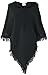 Produktbild GURU SHOP Poncho Hippie Chic mit Zipfelkapuze, Pixi Poncho, Damen, Schwarz, Synthetisch, Size:40, Jacken, Mäntel & Ponchos Alternative Bekleidung
